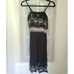 Raviya Black White Adjustable Spaghetti Straps Feminine Dress Womens SIze M FLAW